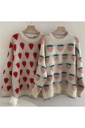 Cozy Fall Peach Knit Sweater, Strawberry Fields-inspired.