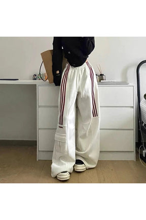 Striped Cargo Spring Pants