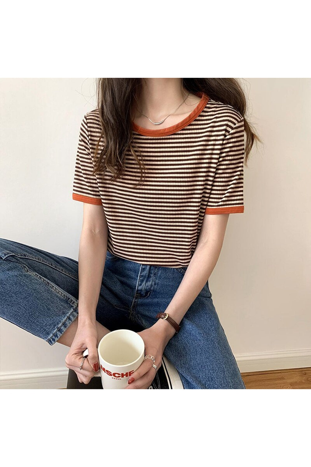 Striped Korean Summer T-shirt