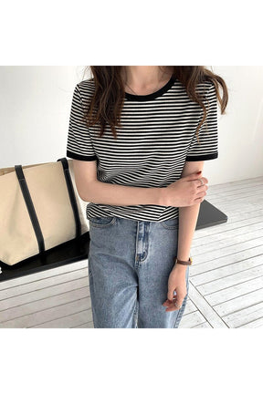 Striped Korean Summer T-shirt