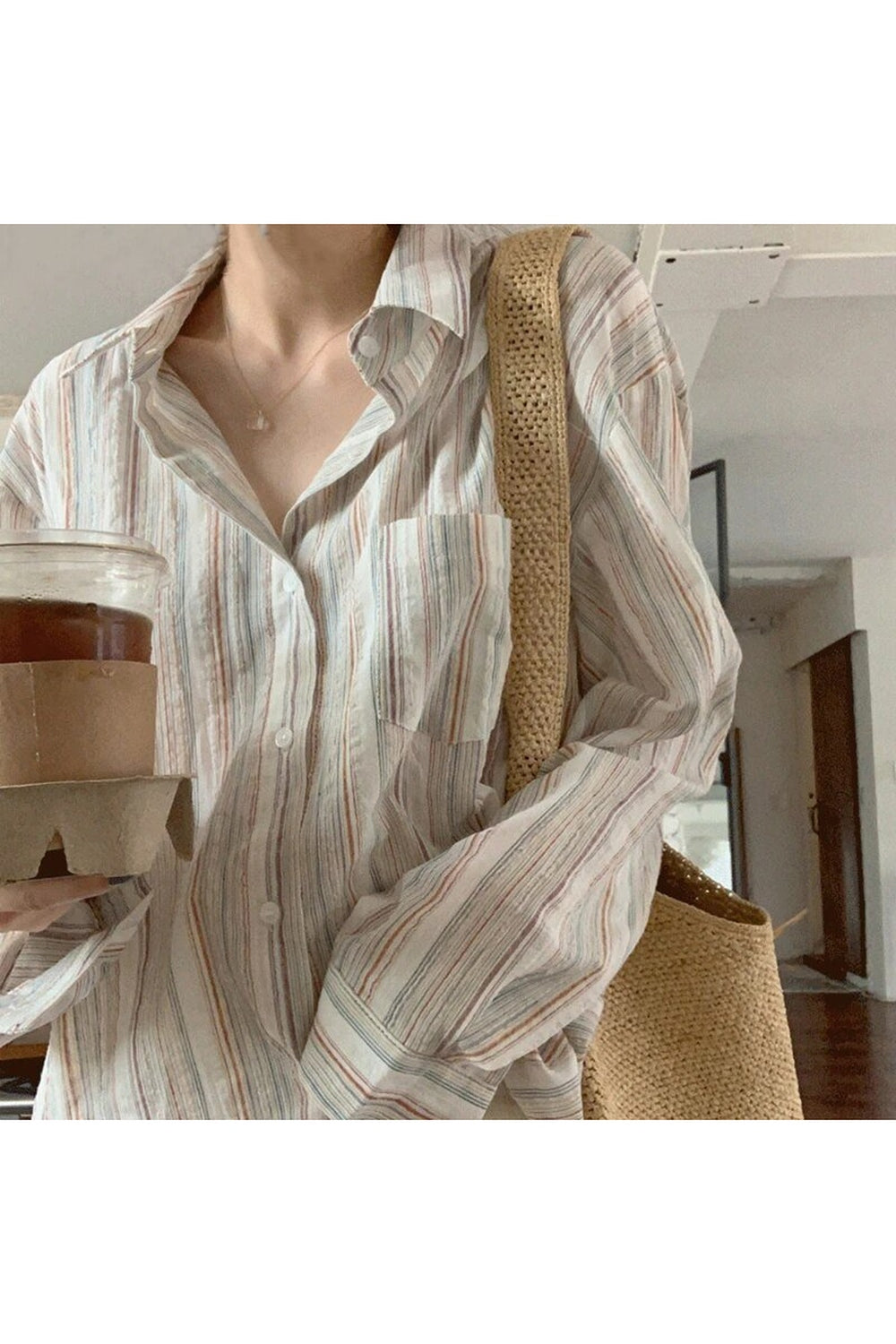 Striped Long Sleeve Casual Blouse