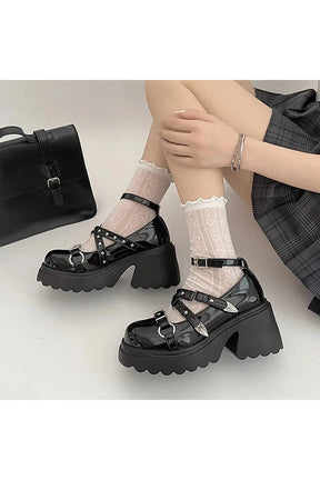 Studded Wing Accent Platform Shoes