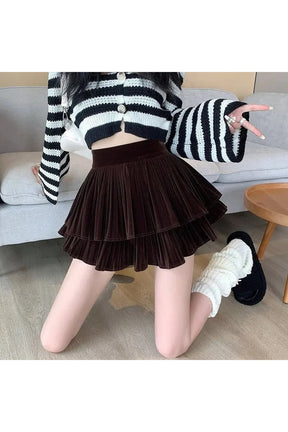 Sweet High Waist Pleated Skirt