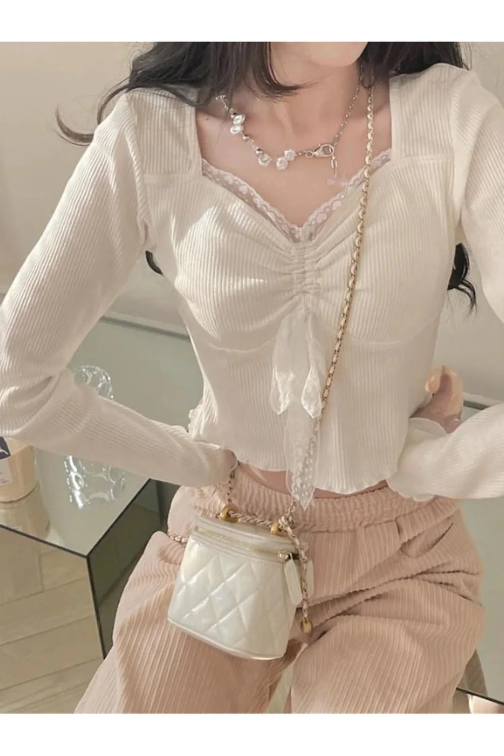 Sweet Lace Square Top