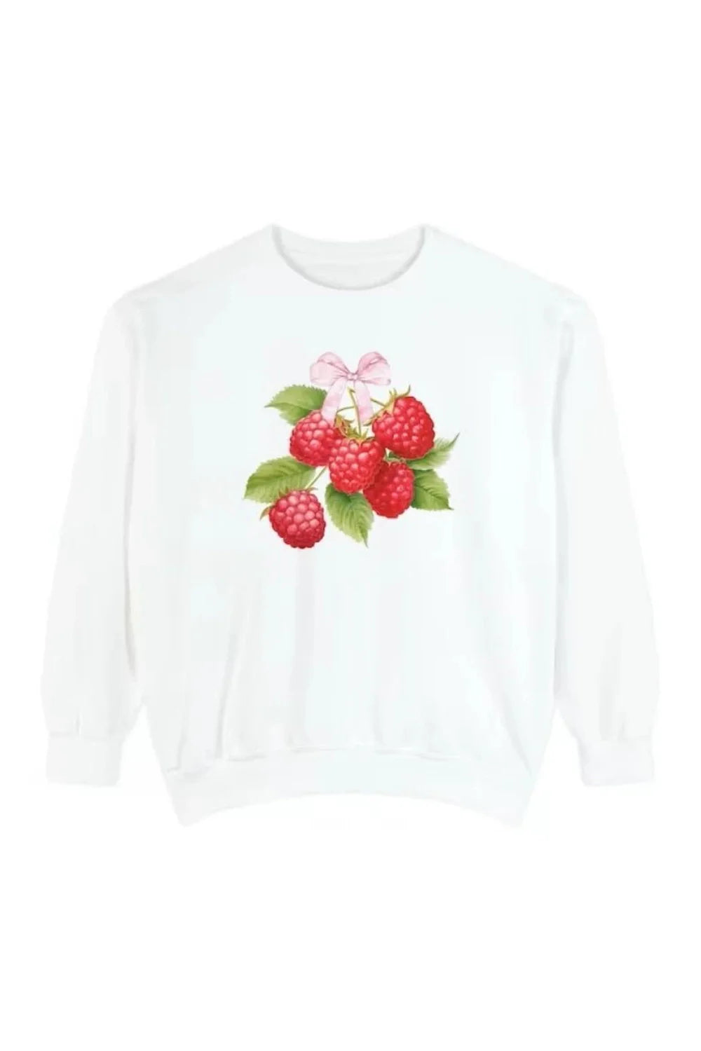 Cozy Sweet Raspberry Delight Sweatshirt in White.