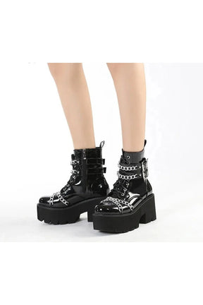 Stylish Thick Bottom Alt Gothic black shoes.