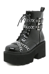 Stylish Thick Bottom Alt Gothic black shoes.