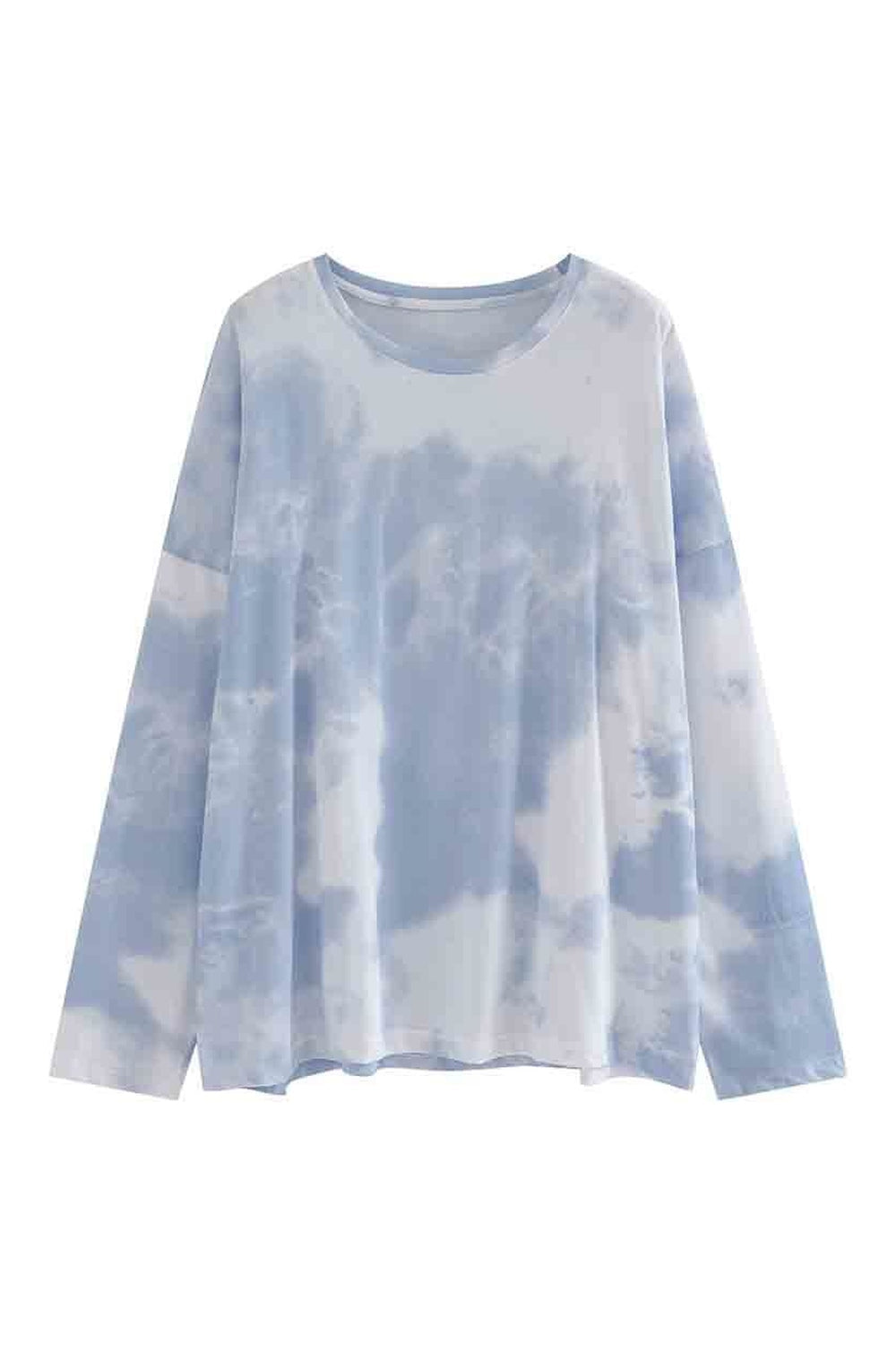 Blue tie-dye long sleeve t-shirt, variant 003blue.