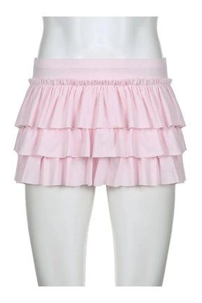 Tiered Ruffle Pink Skirt