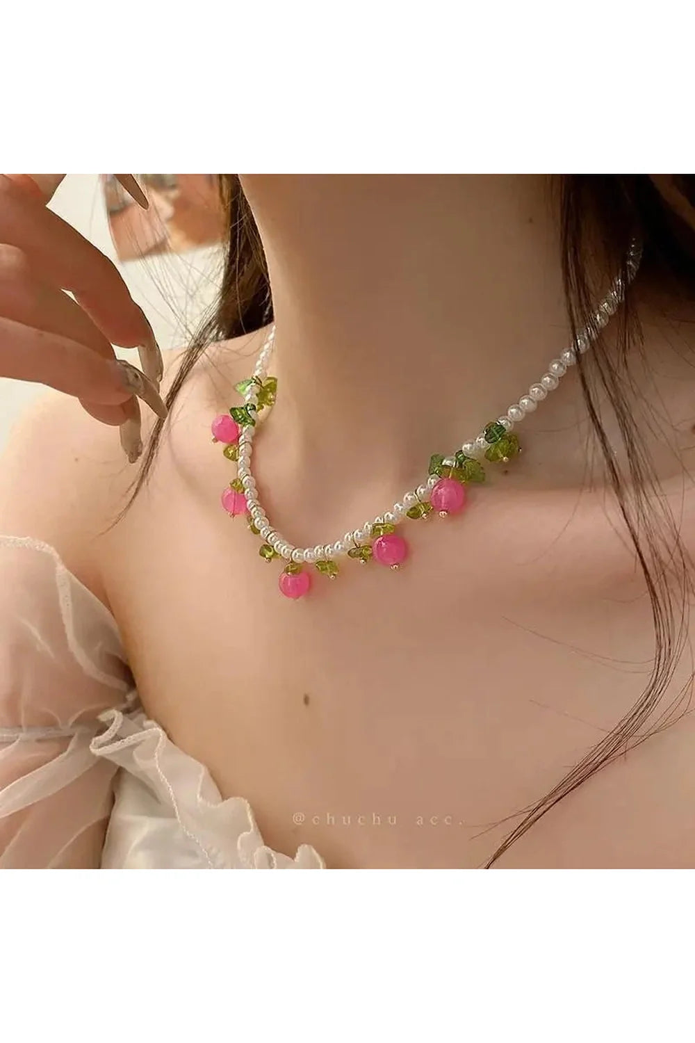 Trendy Fruit Pearl Necklace