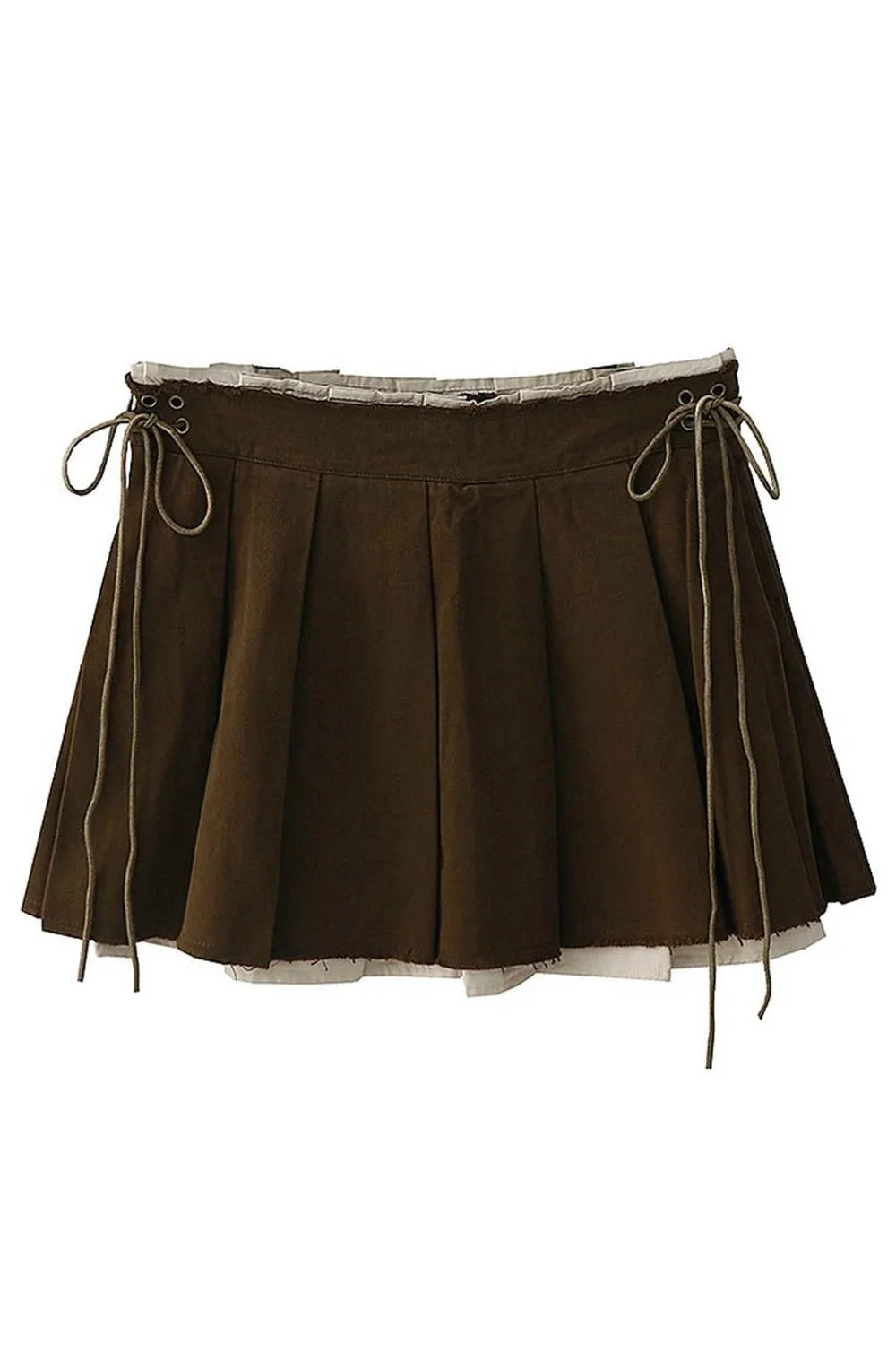 Stylish Brown Drawstring Skirt for Urban Edge Look.