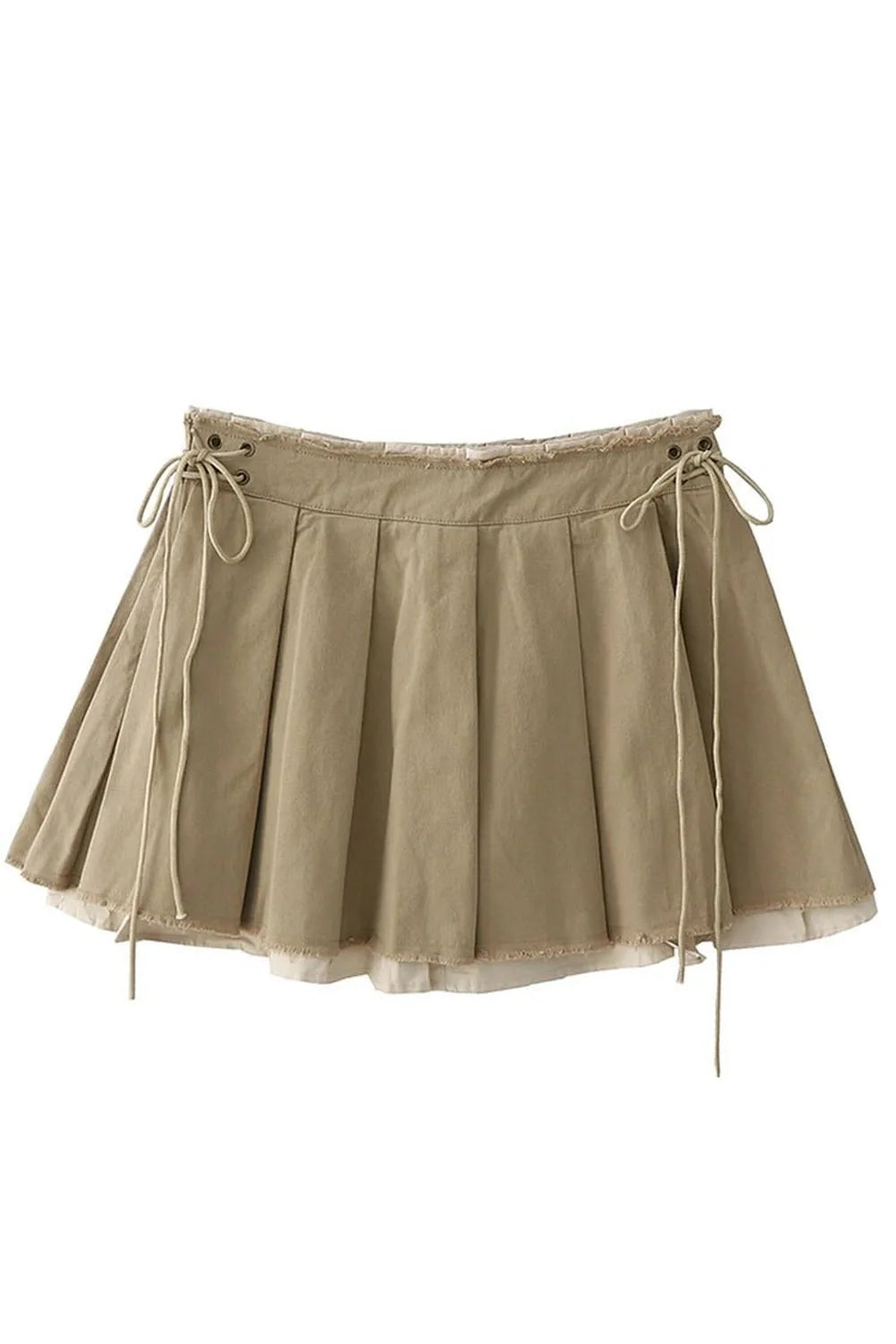 Stylish Khaki Urban Edge Drawstring Skirt for women.