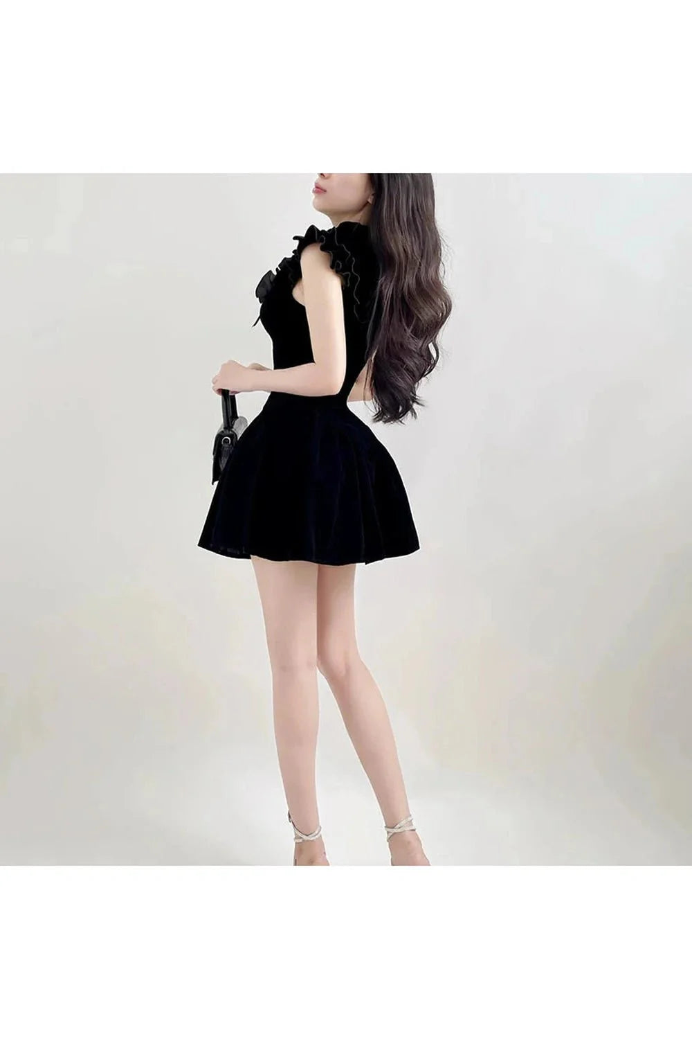 Velvet Ruffle Princess Mini Dress