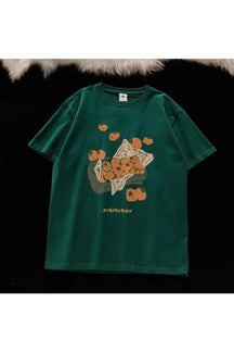 Soft and durable blackish green cotton tee.