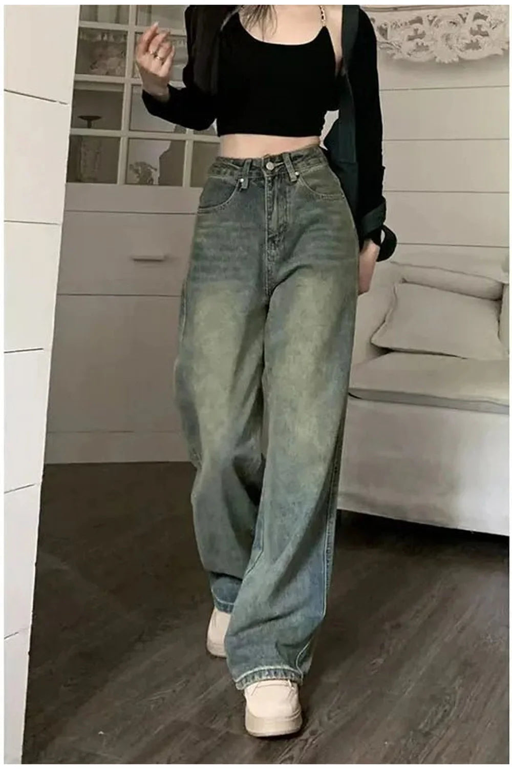 Fall Vintage 90s Baggy Straight Jeans