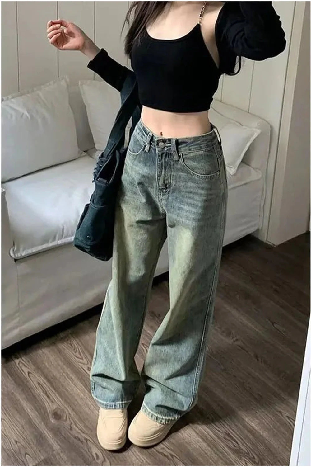 Fall Vintage 90s Baggy Straight Jeans