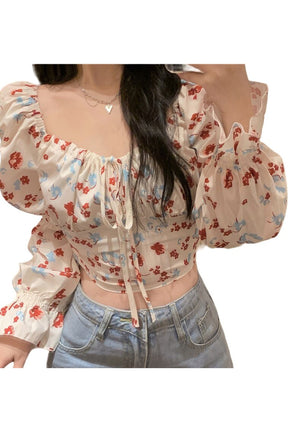 Vintage Aesthetic Floral Blouse