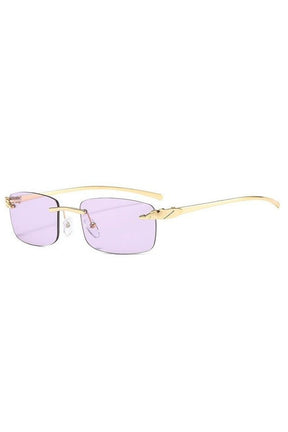 Vintage Clear Lens Rimless Sunglasses