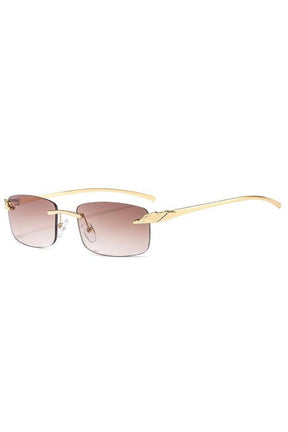 Vintage Clear Lens Rimless Sunglasses