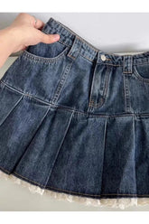 Vintage Denim Mini Skirt in Blue, vintage chic.