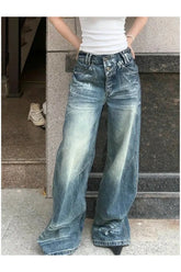 Vintage Fade Wide-Leg Jeans: Pic, stylishly retro denim.