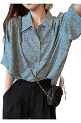 Vintage Floral Print Blouse