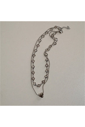 Vintage Goth Heart Chain Necklace in Variant 8: Intricate design.