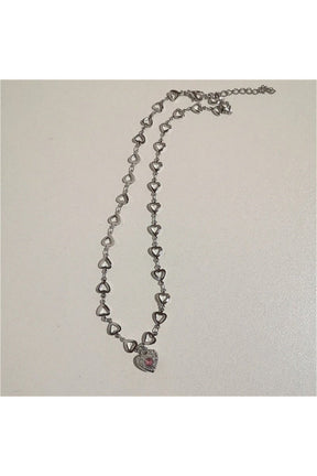 Vintage Goth Heart Chain Necklace variant 9, edgy.