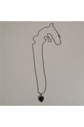 Vintage Goth Heart Chain Necklace