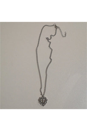 Vintage Goth Heart Chain Necklace in variant 14, elegant.