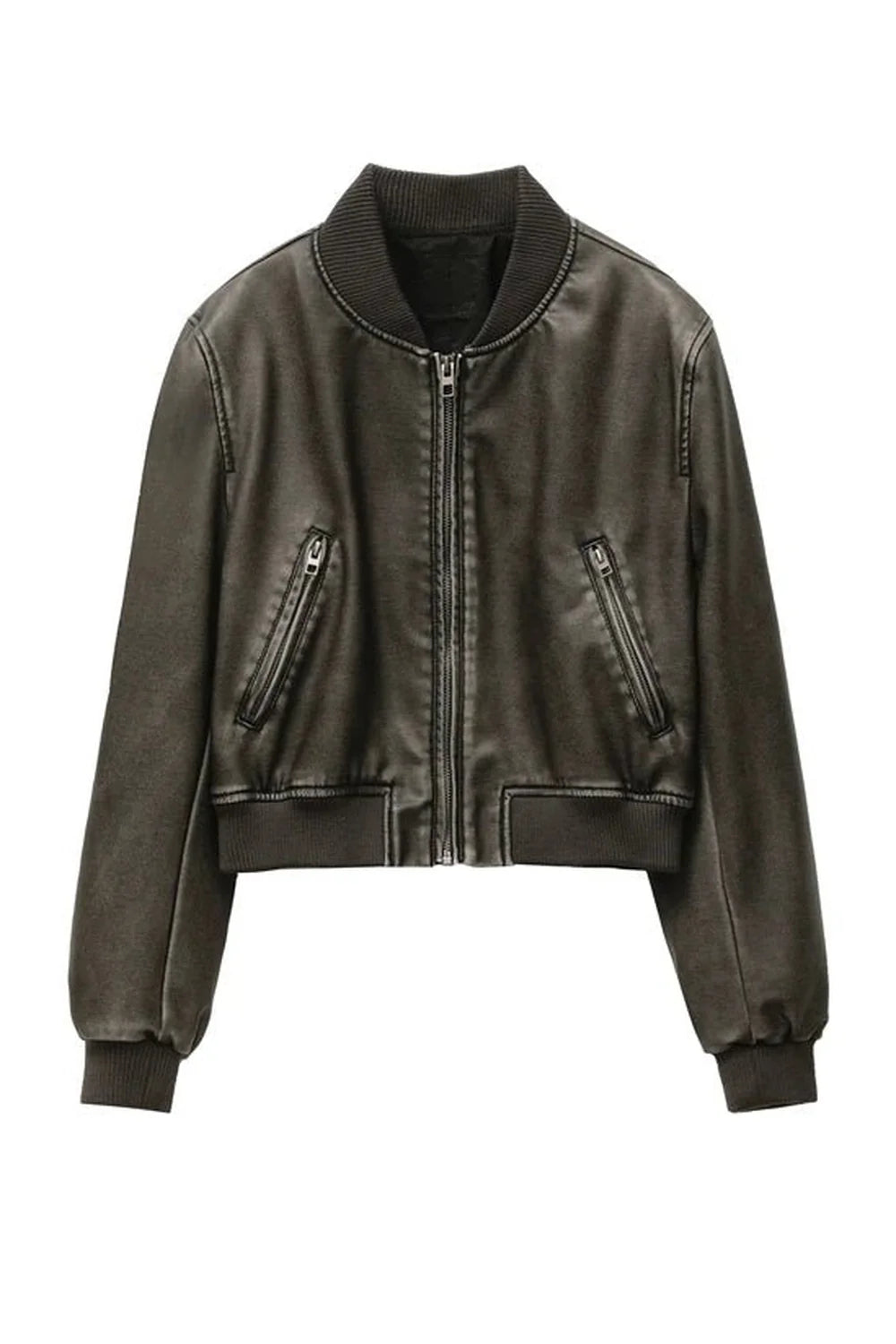 Fall Vintage Imitation Leather Jacket