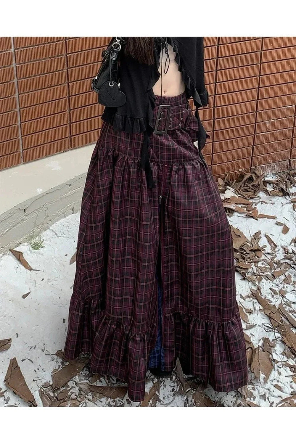 Vintage Plaid A-Line Skirt