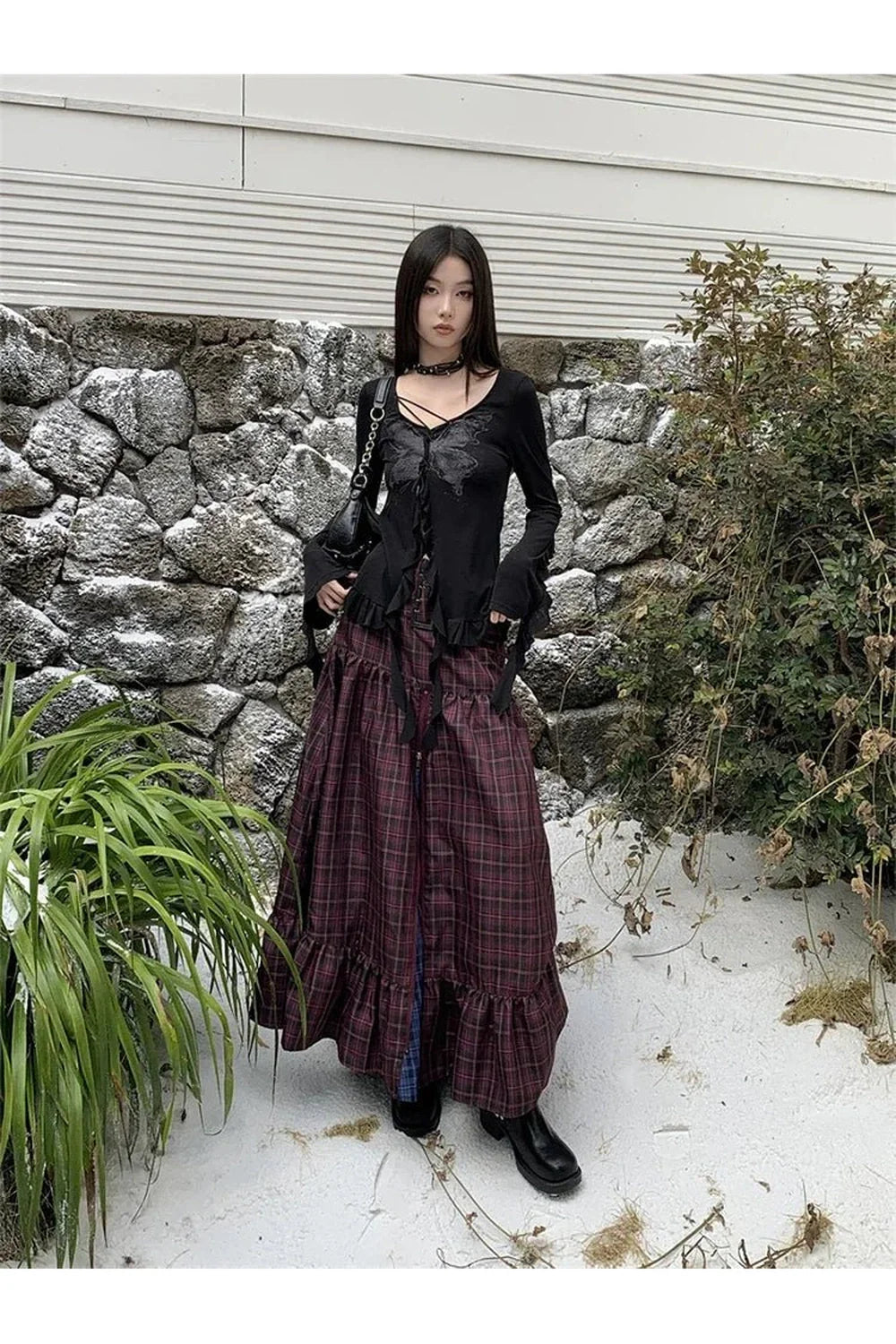 Vintage Plaid A-Line Skirt