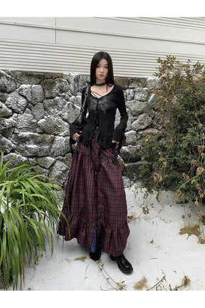 Vintage Plaid A-Line Skirt