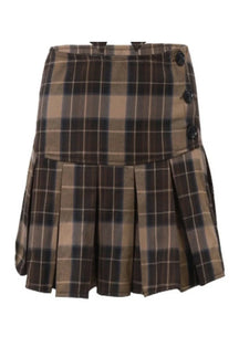 Plaid vintage skirt set with stylish top.