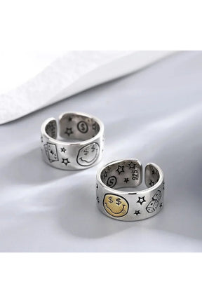 Vintage Poker Dice Smile Ring