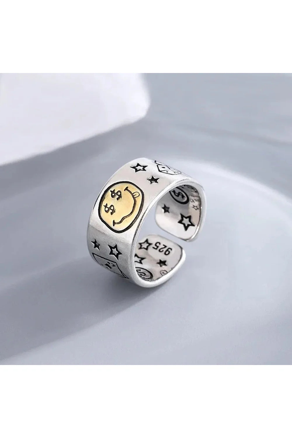 Vintage Poker Dice Smile Ring