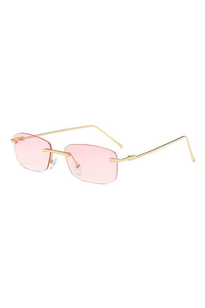 Vintage Rectangle Rimless Sunglasses