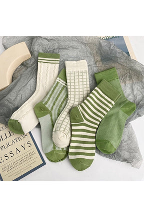 Vintage Stripe Avocado Green Socks