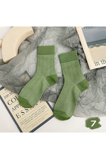 Vintage Stripe Avocado Green Socks