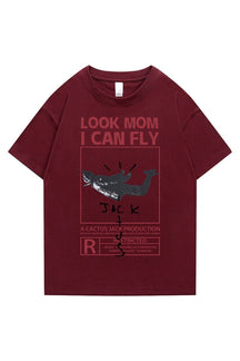 Retro "Vintage t-shirt with letter print" in Wine Red 2.