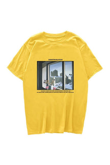 Yellow 2 vintage T-shirt with window print.