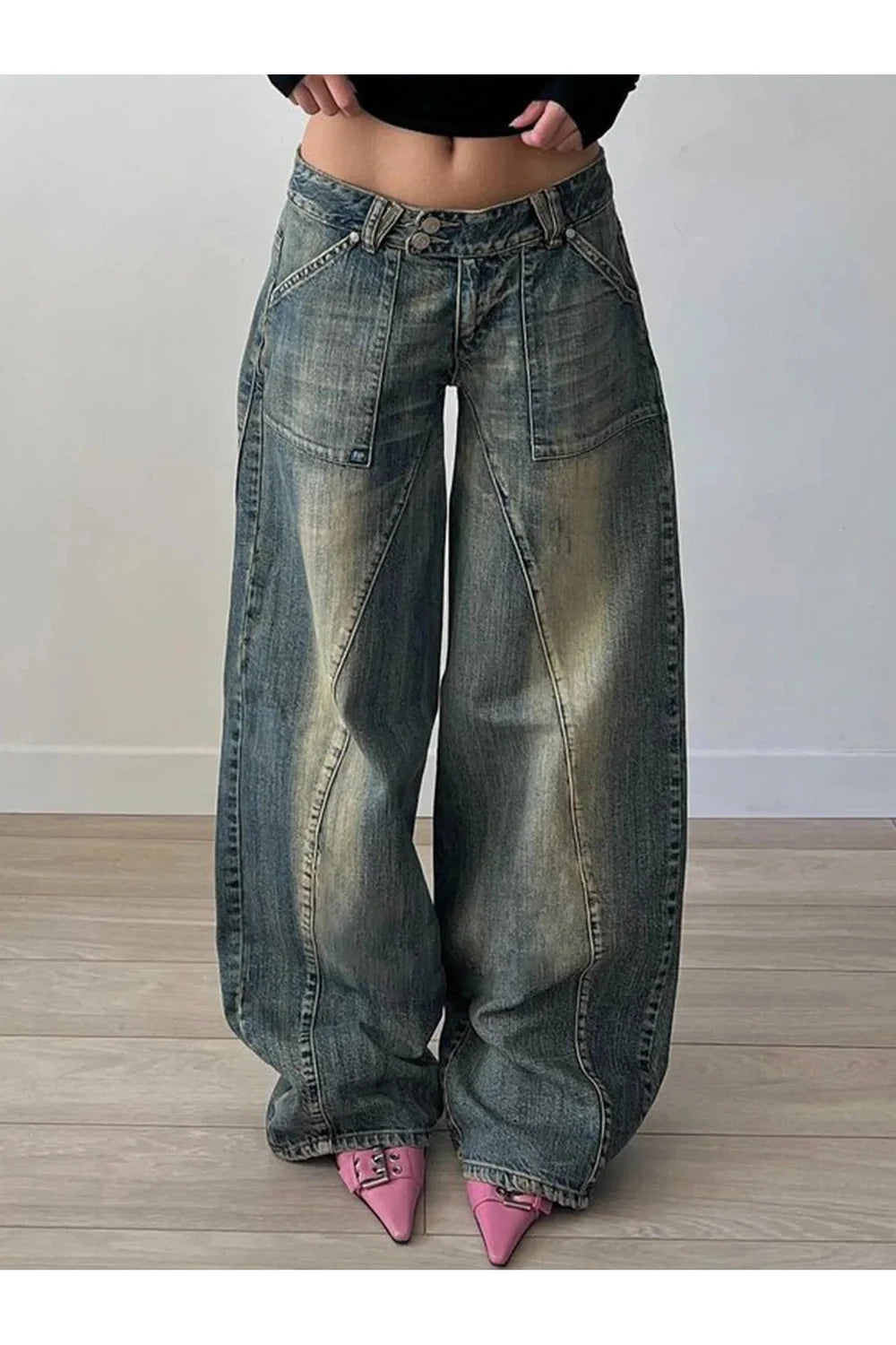 Fall Vintage Washed Baggy Jeans