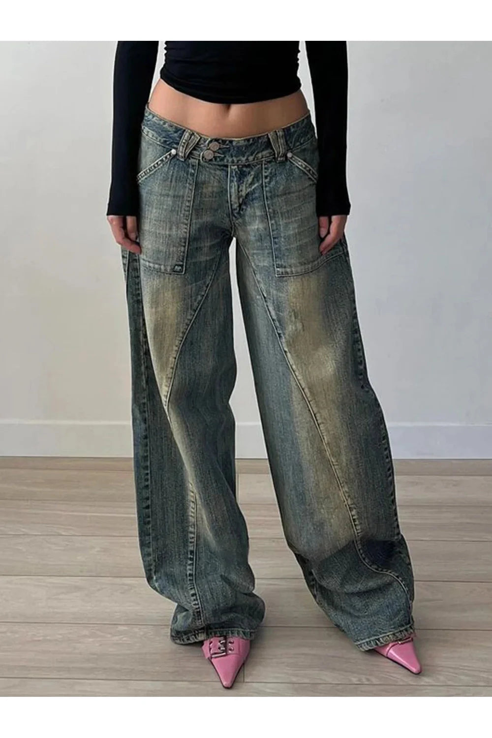 Fall Vintage Washed Baggy Jeans