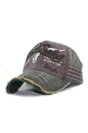 Sixth Washed Cotton Baseball Cap with distressed look.