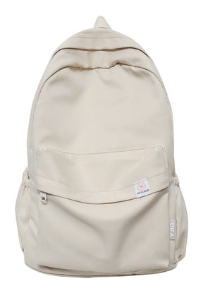 Beige white 6866 waterproof nylon travel backpack.