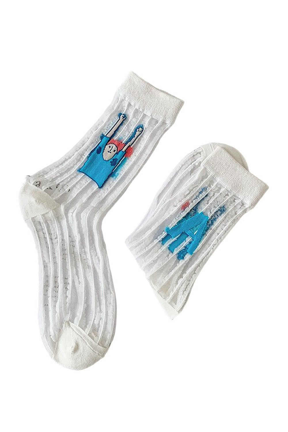 Weirdcore Asymmetric Transparent Socks