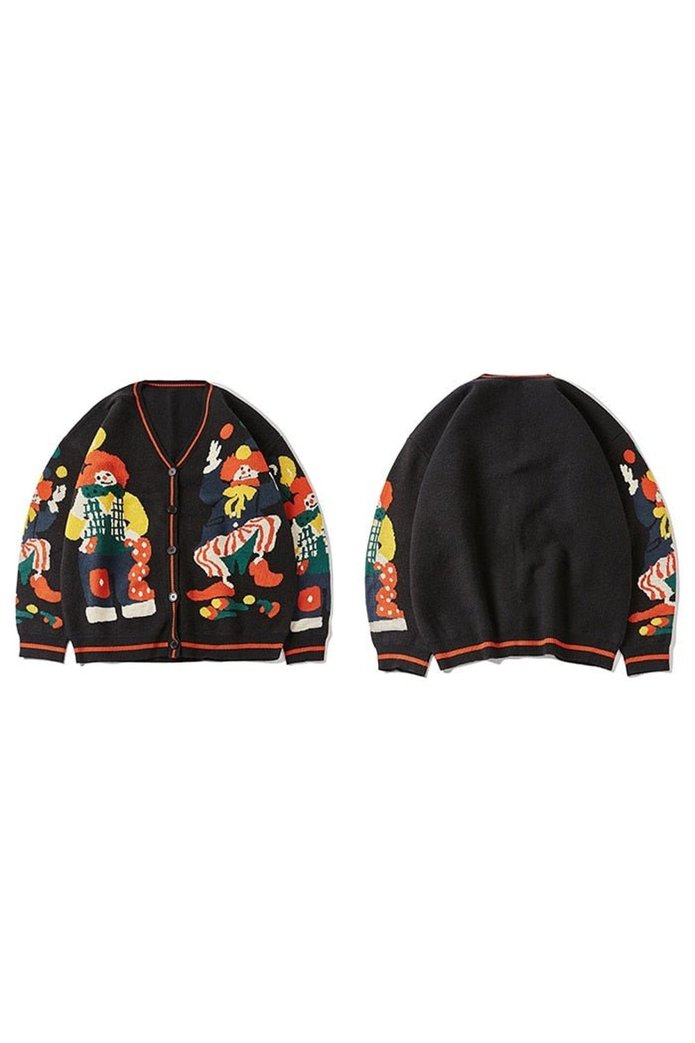 Fall Weirdcore Clown Knitted Sweater