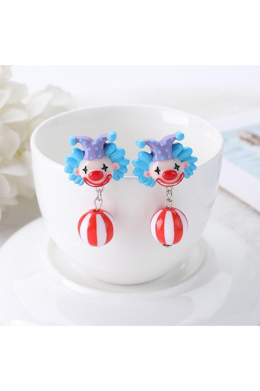 Weirdcore Resin Clown 1Pair Stud Earrings