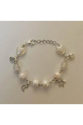 White Pearl Glass Bead Bracelet